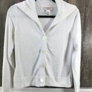 vintage Talbots white button front cardigan sweater size Sp